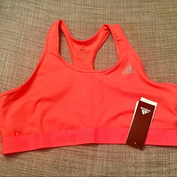 red adidas sports bra